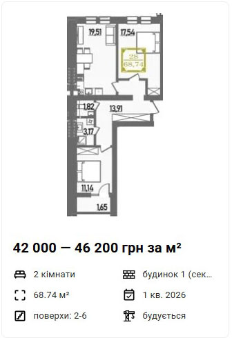 ЖК БРЮГГЕ - Квартири в Рівне Новий двір 2 кімнатні